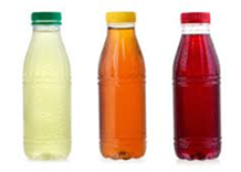 Assorted plastic bottles of juice